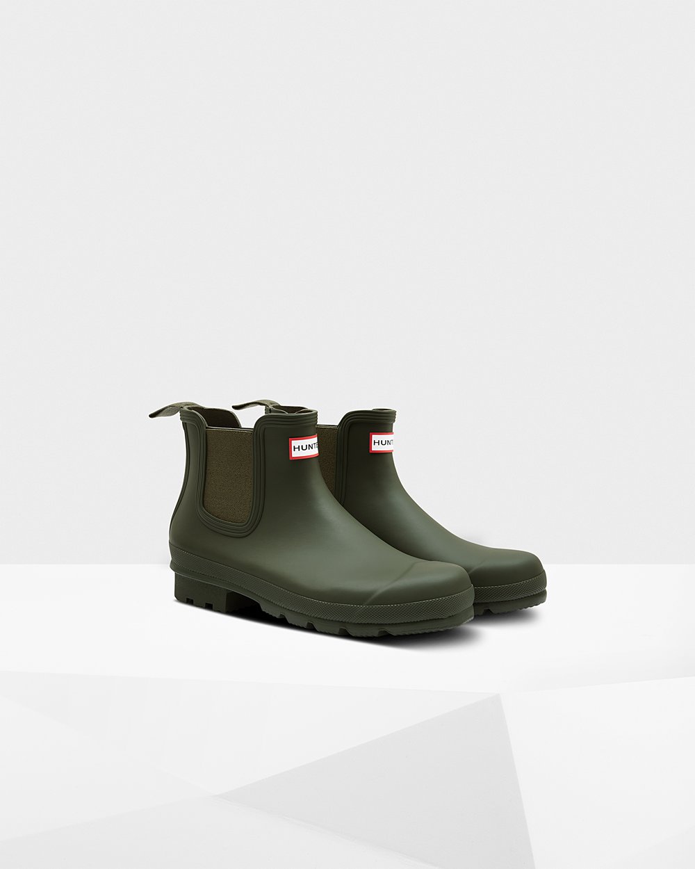 Hunter Original Chelsea Boots - Online Store Mens Dark Olive - NCYAQB831